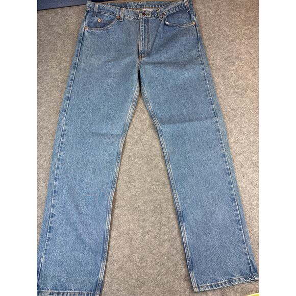Levis 505 Jeans Mens 38x32 Blue Denim Straight Leg Orange Tab Streetwear NWT - Picture 1 of 6